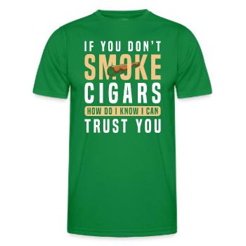 Cigar smoking Cuba connoisseur - Men's Functional T-Shirt - kelly green - Front - AI Model Male 178 dark (178cm)