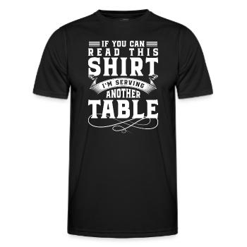 Waitress Bar Tipping Apron - Men's Functional T-Shirt - black - Front - AI Model Male 178 dark (178cm)