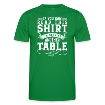 Waitress Bar Tipping Apron - Men's Functional T-Shirt - kelly green - Front - AI Model Male 178 dark (178cm)