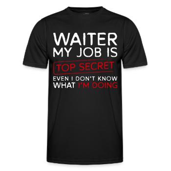 Waiter Bartender Tipping Table - Men's Functional T-Shirt - black - Front - AI Model Male 178 dark (178cm)