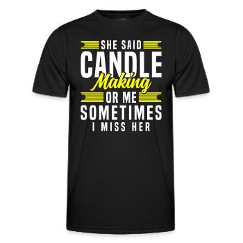 Kerze Deko Warm Winter - Männer Funktions-T-Shirt - Schwarz - Vorne - AI Model Male 178 dark (178cm)