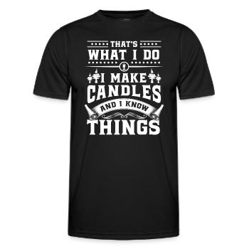 Candle Wax Figure Winter - Men's Functional T-Shirt - black - Front - AI Model Male 178 dark (178cm)