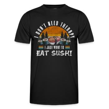 Sushi Bar Chopsticks Maki - Men's Functional T-Shirt - black - Front - AI Model Male 178 dark (178cm)
