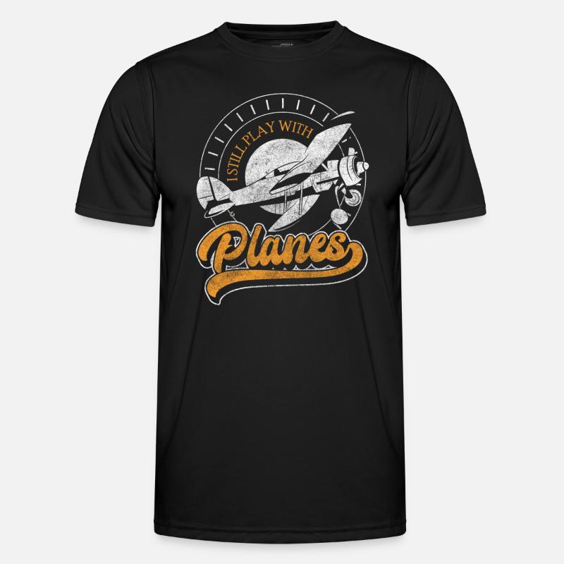 Flugzeug Flieger Testpilot - Männer Funktions-T-Shirt - Schwarz