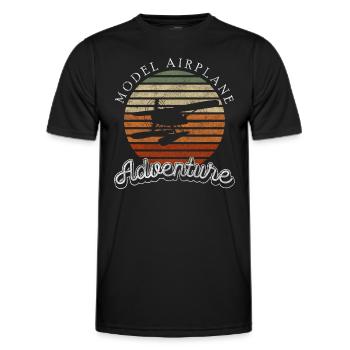 Flugzeug Hobby Pilot Flugplatz - Männer Funktions-T-Shirt - Schwarz - Vorne - AI Model Male 178 dark (178cm)