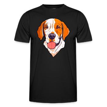 Propriétaire de chien Maître chiot - T-shirt sport Homme - noir - Devant - AI Model Male 178 dark (178cm)