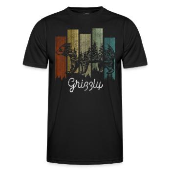 Bären Fell Eisbär Raubtier - Männer Funktions-T-Shirt - Schwarz - Vorne - AI Model Male 178 dark (178cm)