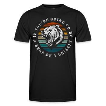 Bär Fell Winterschlaf Jagd - Männer Funktions-T-Shirt - Schwarz - Vorne - AI Model Male 178 dark (178cm)