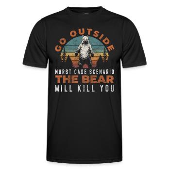 Grizzly Gefahr - Männer Funktions-T-Shirt - Schwarz - Vorne - AI Model Male 178 dark (178cm)