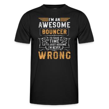 Sécurité Sécurité Entrée Danger - T-shirt sport Homme - noir - Devant - AI Model Male 178 dark (178cm)