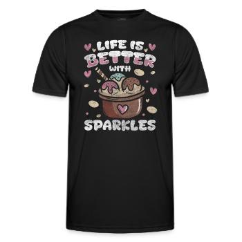 Eis Sommer Sonne Geschmack - Männer Funktions-T-Shirt - Schwarz - Vorne - AI Model Male 178 dark (178cm)