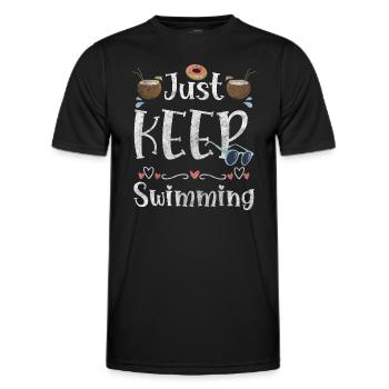Pool Wassersport Kraulen Sommer - Männer Funktions-T-Shirt - Schwarz - Vorne - AI Model Male 178 dark (178cm)