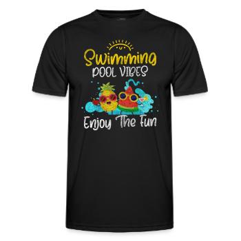 Schwimmer Sportler - Männer Funktions-T-Shirt - Schwarz - Vorne - AI Model Male 178 dark (178cm)
