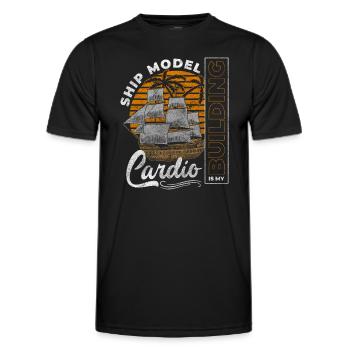 Maquette de bateau Capitaine Bateaux Navigation - T-shirt sport Homme - noir - Devant - AI Model Male 178 dark (178cm)