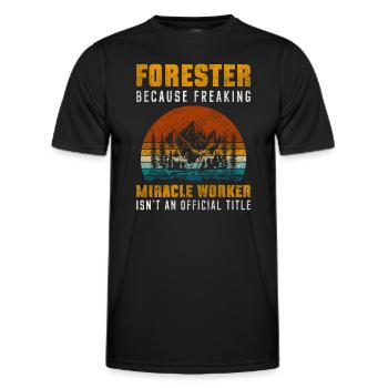 Förster Forst Wälder Baum - Männer Funktions-T-Shirt - Schwarz - Vorne - AI Model Male 178 dark (178cm)