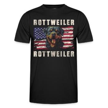 Rottweiler Garde Chien Amoureux Stark - T-shirt sport Homme - noir - Devant - AI Model Male 178 dark (178cm)