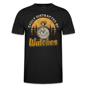 Watch Collector Time Watch Connoisseur - Men's Functional T-Shirt - black - Front - AI Model Male 178 dark (178cm)