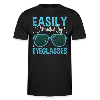 Aide visuelle, Ophtalmologiste, Optométrie - T-shirt sport Homme - noir - Devant - AI Model Male 178 dark (178cm)