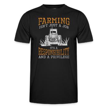 Ferme fermière Pitchfork Vocation - T-shirt sport Homme - noir - Devant - AI Model Male 178 dark (178cm)