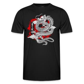 Orient Dessins Geek Aïkido - T-shirt sport Homme - noir - Devant - AI Model Male 178 dark (178cm)