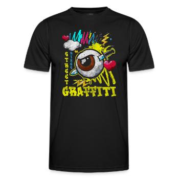 Graffiti Painting Fashion Unique - Men's Functional T-Shirt - black - Front - AI Model Male 178 dark (178cm)