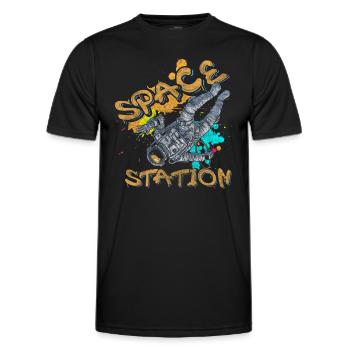 Bombe aérosol Street Art Street Accrocheur - T-shirt sport Homme - noir - Devant - AI Model Male 178 dark (178cm)