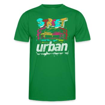 Spray Can Wall Colorful Neon - Men's Functional T-Shirt - kelly green - Front - AI Model Male 178 dark (178cm)
