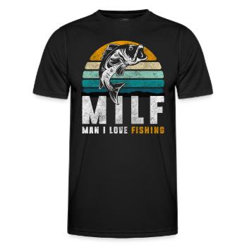 Fishing Pike Trip Perch - Men's Functional T-Shirt - black - Front - AI Model Male 178 dark (178cm)