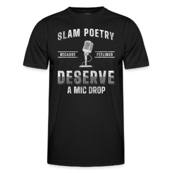 Slam Poetry Thoughts Text Poetry - Men's Functional T-Shirt - black - Front - AI Model Male 178 dark (178cm)