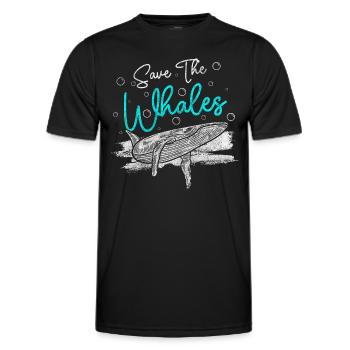 Baleine Mer Créatures Lac - T-shirt sport Homme - noir - Devant - AI Model Male 178 dark (178cm)