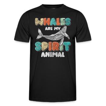 Whales Ocean Animal Diver - Men's Functional T-Shirt - black - Front - AI Model Male 178 dark (178cm)