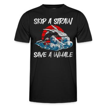 Orca Humpback Whale Species Conservation Fish - Men's Functional T-Shirt - black - Front - AI Model Male 178 dark (178cm)