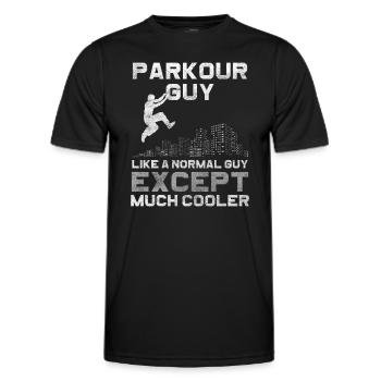 Freerunner Sportler Backflip - Männer Funktions-T-Shirt - Schwarz - Vorne - AI Model Male 178 dark (178cm)