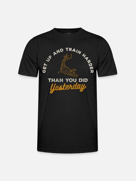 Elliptical Trainer Training Strength Coach - Men's Functional T-Shirt - black