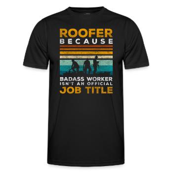 roofer craft house building guild clothing - Men's Functional T-Shirt - black - Front - AI Model Male 178 dark (178cm)