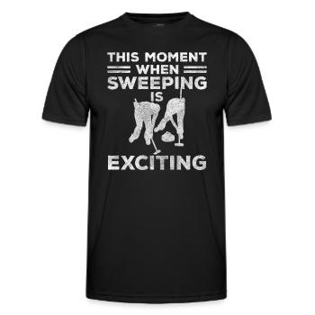 Curling Team Stöcke - Männer Funktions-T-Shirt - Schwarz - Vorne - AI Model Male 178 dark (178cm)
