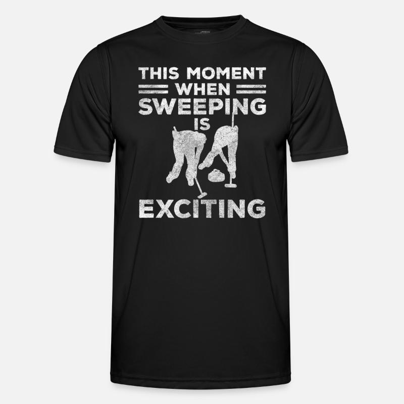 Curling Team Stöcke - Männer Funktions-T-Shirt - Schwarz