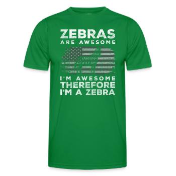 zebras animal steppe Kenya - Men's Functional T-Shirt - kelly green - Front - AI Model Male 178 dark (178cm)