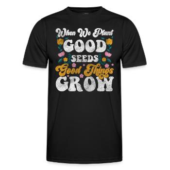 flowers scent romance blossom - Men's Functional T-Shirt - black - Front - AI Model Male 178 dark (178cm)