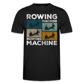 Rameur rameur hardcore - T-shirt sport Homme - noir - Devant - AI Model Male 178 dark (178cm)