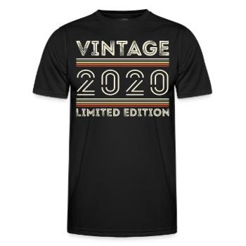Vintage 2020 - Year 2020 Birthday Gift 2020 - Men's Functional T-Shirt - black - Front - AI Model Male 178 dark (178cm)