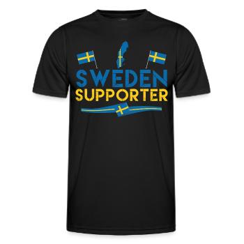 fan de sweden supporter. Supporter de Suède. - T-shirt sport Homme - noir - Devant - AI Model Male 178 dark (178cm)