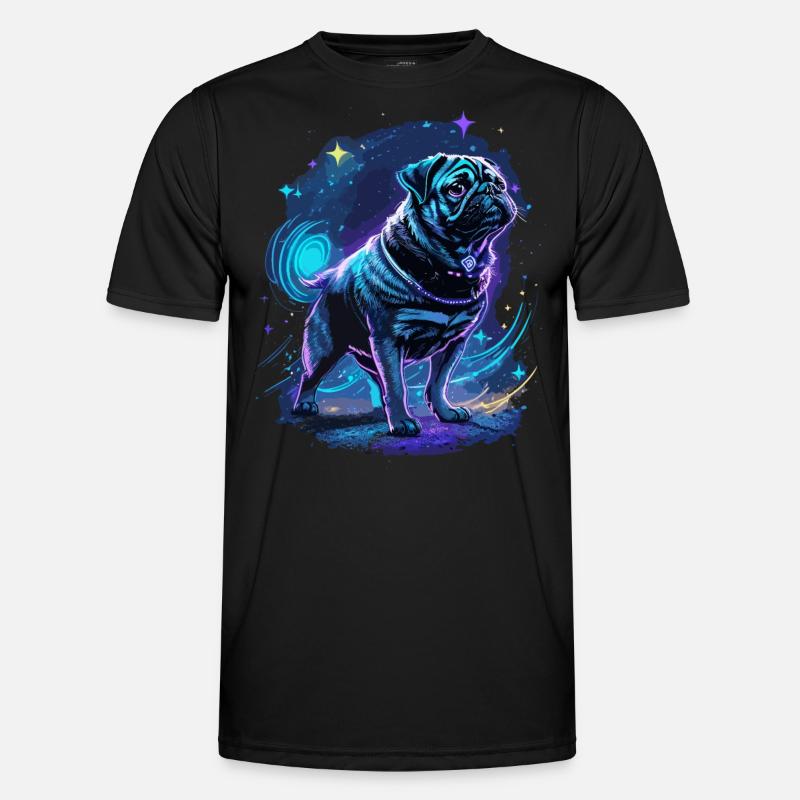 Mops Midnat Magi - Funktionsshirt til herrer - sort