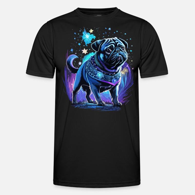 Mitternachtszauber Mops Hund - Männer Funktions-T-Shirt - Schwarz
