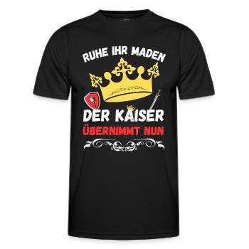 Ruhe ihr Maden der Kaiser übernimmt nun - Männer Funktions-T-Shirt - Schwarz - Vorne - AI Model Male 178 dark (178cm)