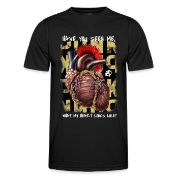 Punk Heart - Men's Functional T-Shirt - black - Front - AI Model Male 178 dark (178cm)