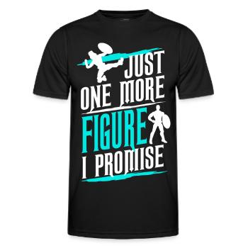 Just one more Action Figure - Nur noch eine Figur - Männer Funktions-T-Shirt - Schwarz - Vorne - AI Model Male 178 dark (178cm)