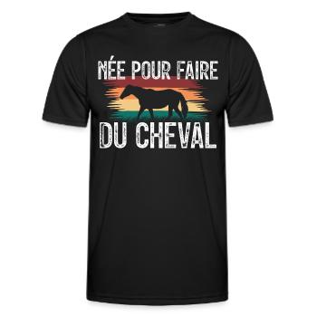 amoureuse des chevaux - cadeau Cavelier. - T-shirt sport Homme - noir - Devant - AI Model Male 178 dark (178cm)