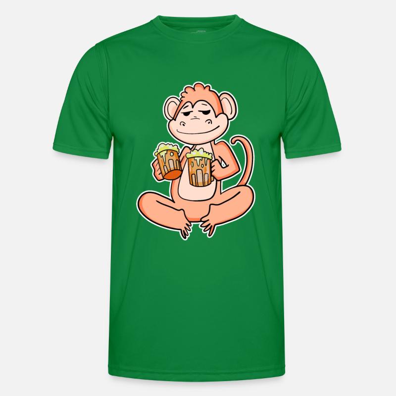 Affe mit Bier Männer Funktions-T-Shirt