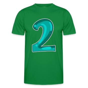 2 - Nombre - Motif numéro deux - T-shirt sport Homme - vert - Devant - AI Model Male 178 dark (178cm)